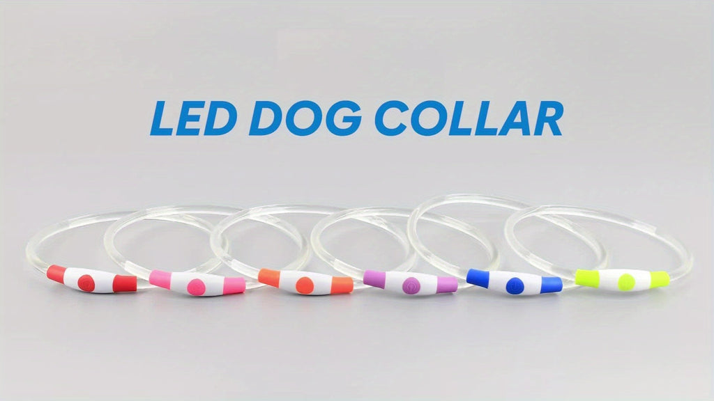 USB Rechargeable LED Dog Collar – 360° Glow Safety Collar with 3 Modes, Adjustable TPU Cuttable Collar for Small, Medium, and Large Dogs, Ideal for Night Walking, Running & Hunting