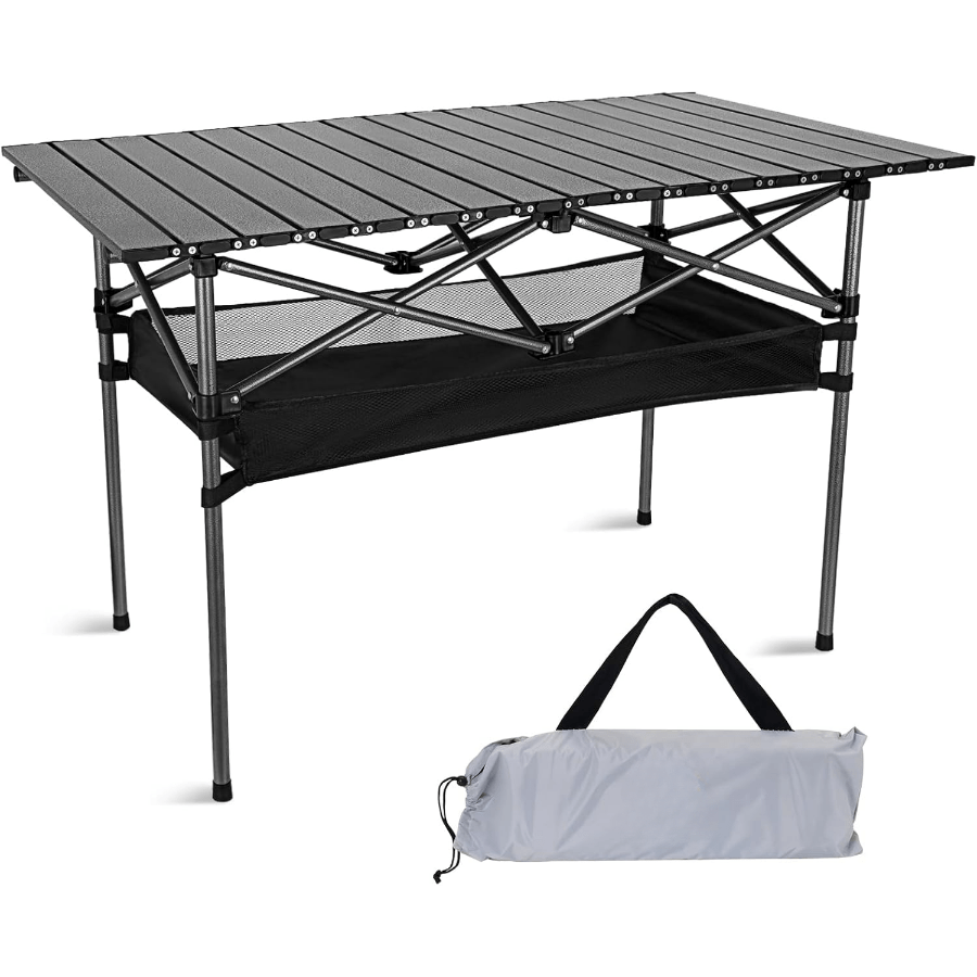 Portable Folding Camping Table, Lightweight Collapsible Outdoor Table with Carry Bag, Sturdy Legs, Large Flat Surface for Picnic, BBQ, Beach, Hiking, Tailgating, Compact Durable Design, Size L and XL
