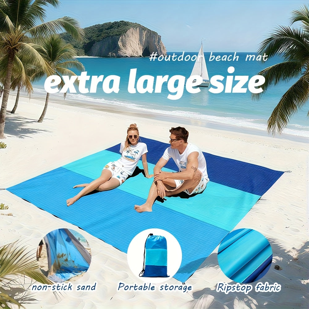 Extra Large Anti-Sand Beach Blanket for 4-7 People 82x78 Inch Waterproof Lightweight Sandproof Picnic Mat for Beach, Camping, Hiking, Travel, and Outdoors