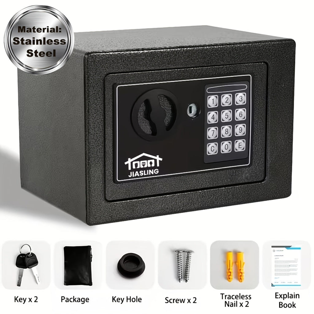 Fireproof Home Safe with Digital Keypad, Keys & Passcode Lock – Includes Fireproof Money Bag, Sensor Light & Adjustable Shelf for Home, Office, Business, Money & Valuables