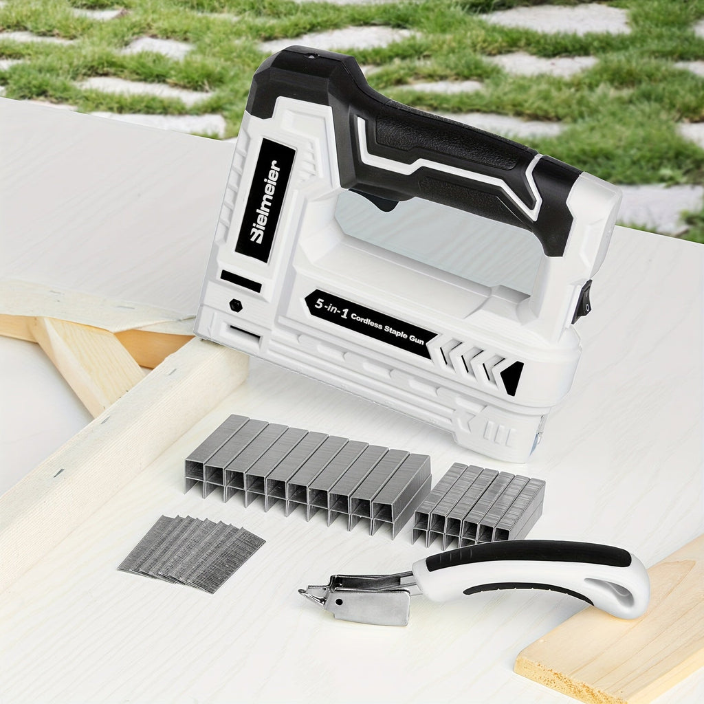 20V Cordless 2-in-1 Brad Nailer & Stapler – No Compressor Needed, Battery & Charger Included, Safety Guard, Includes 1600 Nails & 2000 Staples for Carpentry, Upholstery & DIY
