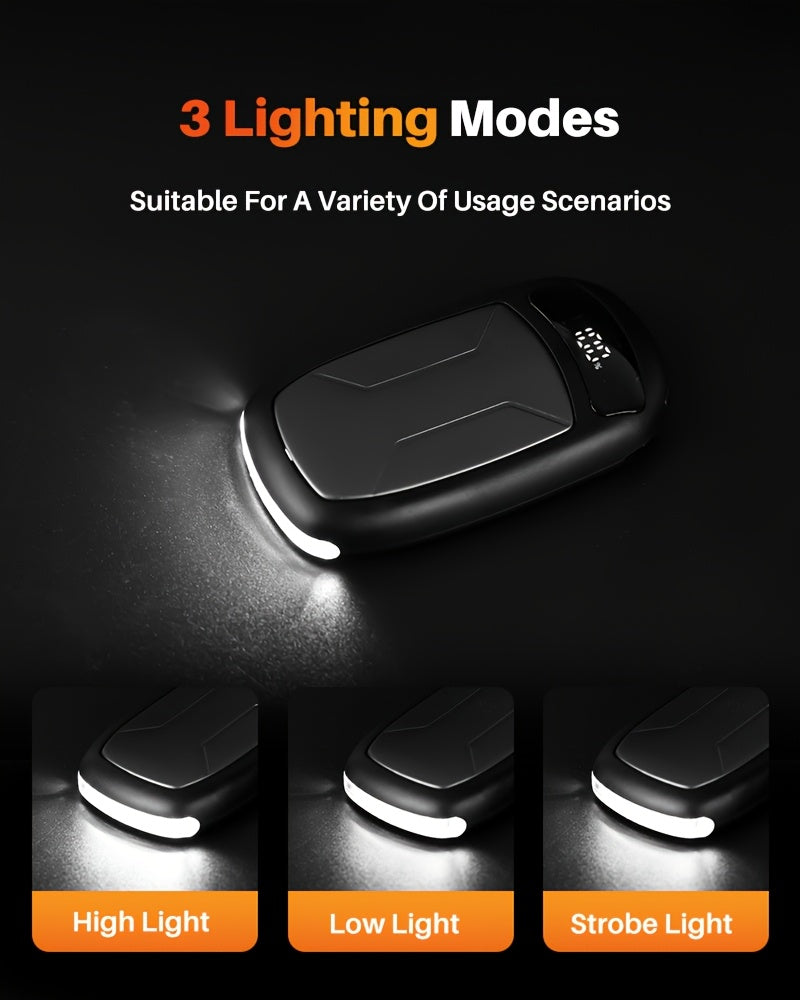 2-Pack Rechargeable Hand Warmers with COB Flashlight & Magnetic Base – 12Hr Heat, Portable Electric Pocket Warmer, Christmas Gift for Women Men Outdoor Winter