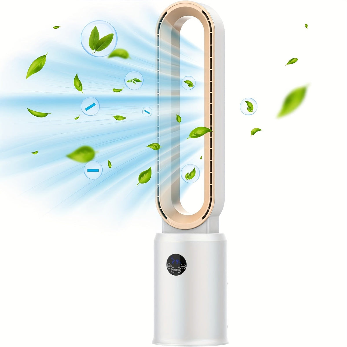 Bladeless Tower Fan 39", 24-Speed Settings, Remote Control, 12-Hour Timer, Silent Oscillating Indoor Air Circulator, Safe for Kids & Pets, Cooling Fan for Bedroom Living Room Home Office