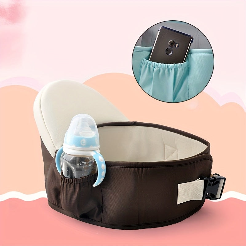 Ergonomic Hip Seat Baby Carrier with Adjustable Waist Belt, Multiple Pockets for Newborns & Toddlers Up to 45 lbs, Hands-Free Baby Hip Carrier for Daily Use & Travel