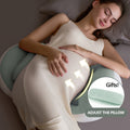 U-Shaped Pregnancy Pillow for Side Sleepers, Ergonomic Maternity Body Pillow with Lumbar Support for Belly Back & Hip Relief, Soft Polyester Fill Pregnancy Support Cushion, Baby Shower Gift