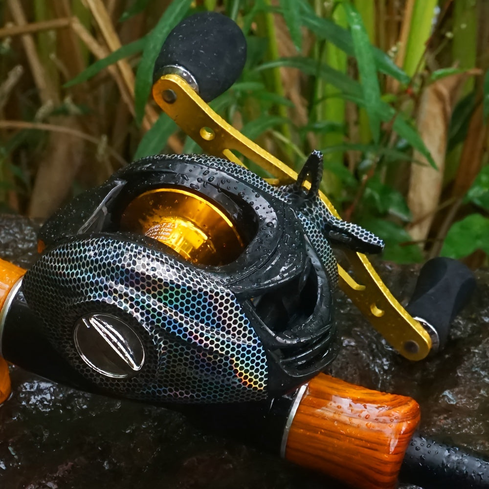 Baitcasting Fishing Reel, Ultra-Lightweight, Magnetic Brake System, 22LB Max Drag – Freshwater & Saltwater Ergonomic Low-Profile Casting Reel, Left & Right Hand, Smooth Gear Ratio