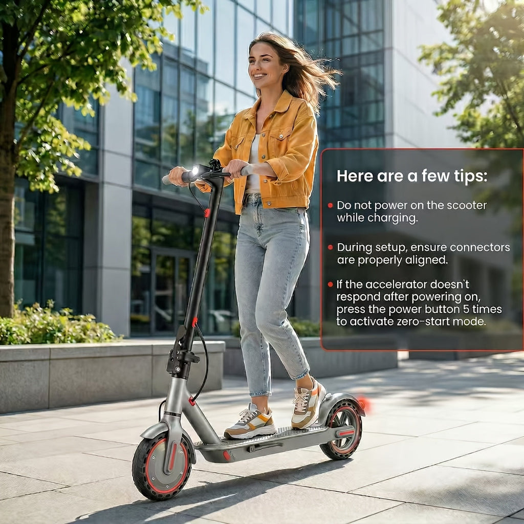 Foldable Electric Scooter for Adults, 350W Brushless Motor, Dual Drum Brakes, 8.5-Inch Solid Tires, 3-Speed LCD Display, 265 lbs Max Load, 3-Second Folding Portable Urban Commuter E-Scooter
