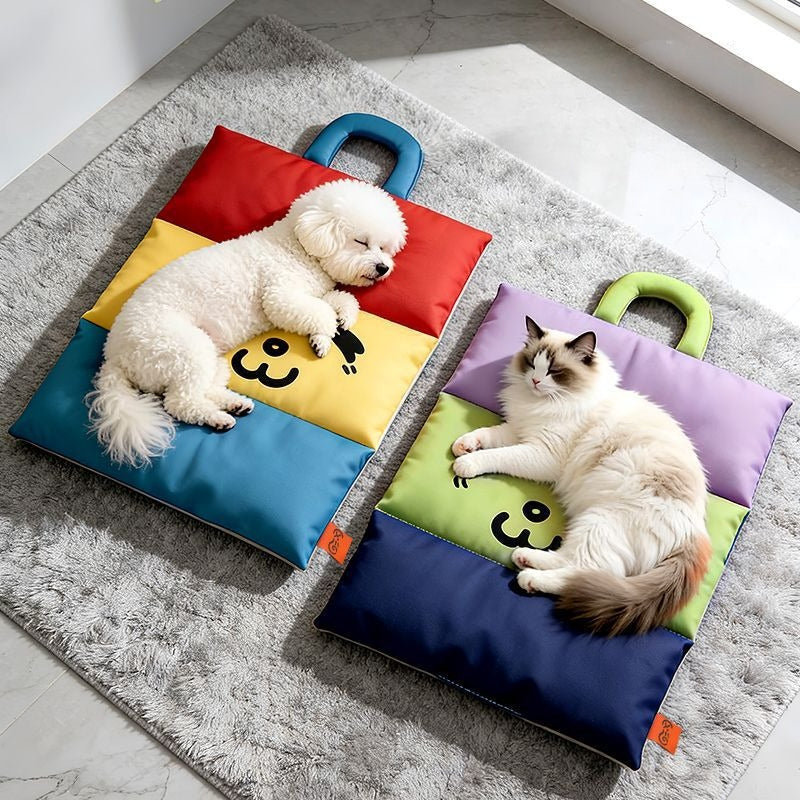 双面三折猫狗垫 – 四季通用可折叠防咬宠物床垫，双面冷暖两用窝垫，适用于猫狗，多种尺寸可选，适合笼内及居家使用
