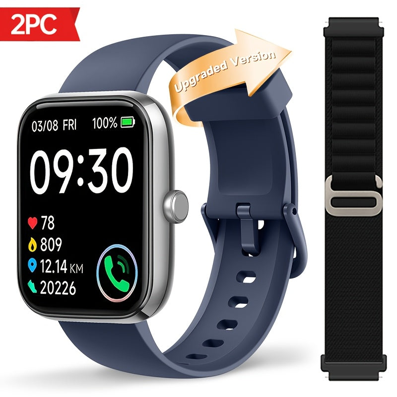 Smartwatch with Alexa Built-In, 1.95" Large HD Screen, Wireless Bluetooth Calling, 100+ Sport Modes, Fitness Tracker, Pedometer, Heart Rate & Sleep Monitor – iPhone & Android Compatible, Unisex for Men & Women, 12 Colors