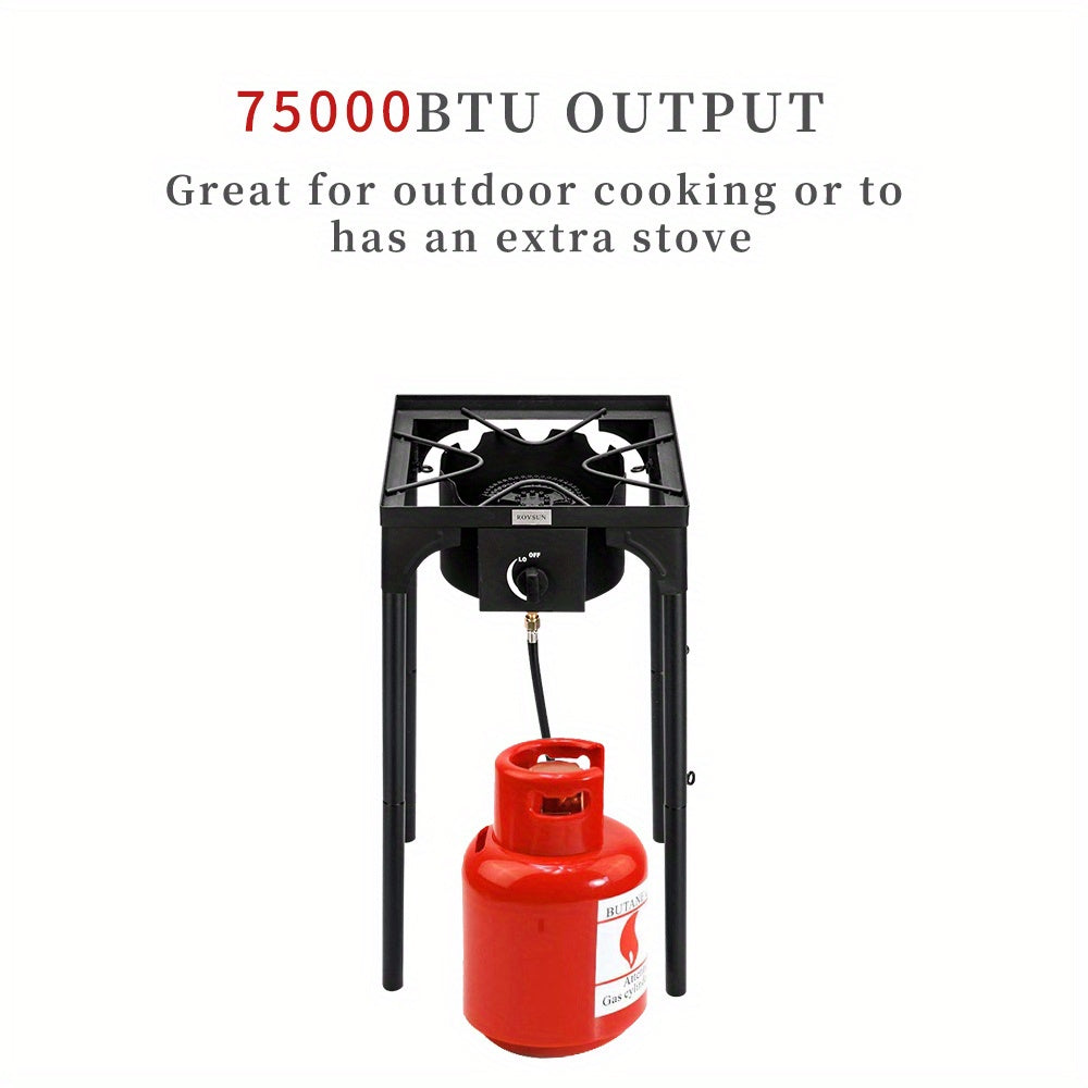 高压丙烷燃烧炉 100,000-225,000 BTU - 重型铸铁户外露营炉具，配可拆卸支腿、CSA 认证减压阀，有单头或三头款式可选，适用于露营、车尾派对及酿造。