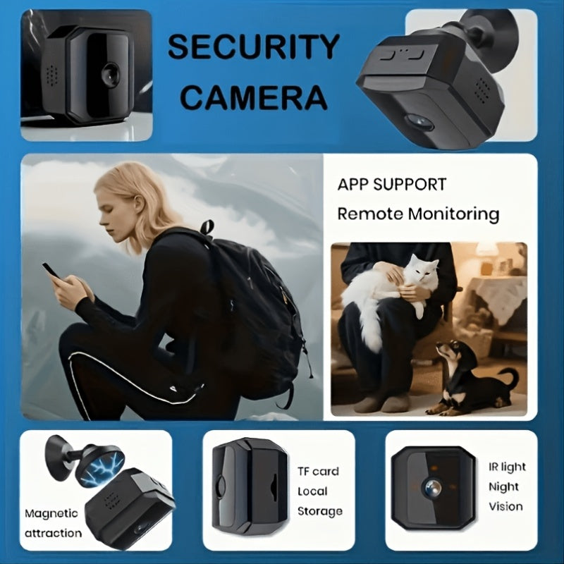 Wireless Security Camera with Built-In AP Hotspot, No Internet Required, Infrared Night Vision, Two-Way Audio, Motion Detection, Real-Time Home/Pet Monitoring, Black/White, 1/2/3/4 Pack