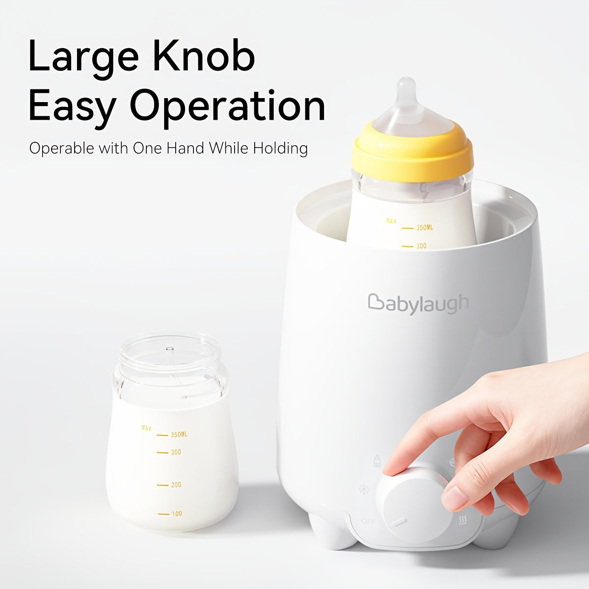 Babylaugh 5-in-1 Bottle Warmer & Steam Sterilizer, 3-Minute Fast Heating for Breast Milk Formula Bags & Food Jars, 100°C Steam Cleaner, Universal Fit Bottles up to 2.95", Purple