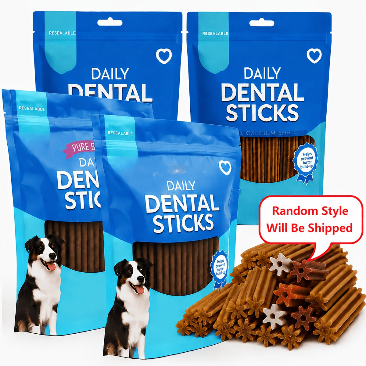 Dog Chewing & Teeth Cleaning Stick Toys 20 Pack - Daily Dental Care Chew Sticks for Small, Medium & Large Dog Breeds, Assorted Styles Random Mix, Ideal Birthday & Holiday Gift Set