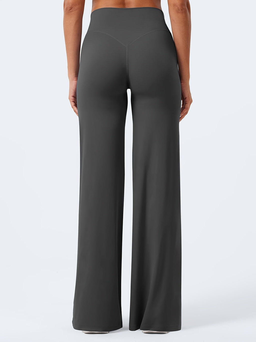 4-Piece Women's Yoga Outfit Set – High Waist Wide Leg Flare Pants, 90% Polyester Stretch Knit Fabric, Pilates & Fitness Activewear for Spring, Summer, and Fall, Sizes S–XXL