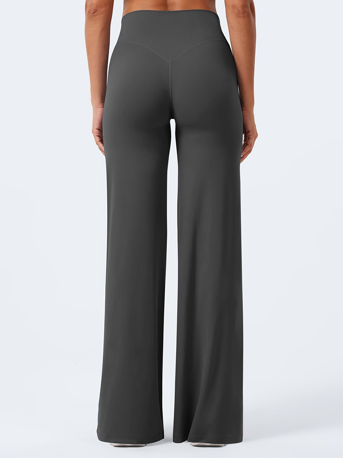4-Piece Women's Yoga Outfit Set – High Waist Wide Leg Flare Pants, 90% Polyester Stretch Knit Fabric, Pilates & Fitness Activewear for Spring, Summer, and Fall, Sizes S–XXL