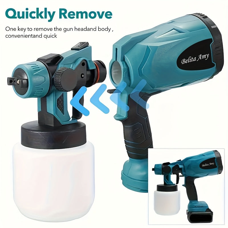 HVLP Electric Paint Sprayer – Airless Spray Gun with 3 Patterns, 27oz Container, Easy Clean for Houses, Furniture, Cabinets, Fences, Walls, Cars & DIY Projects
