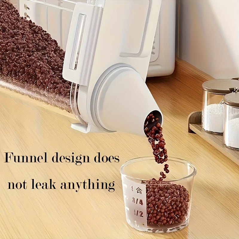 Airtight Food Storage Container with Lid - Portable Leak-Proof Kitchen & Pantry Organizer for Grains, Nuts, Flour & Rice - White