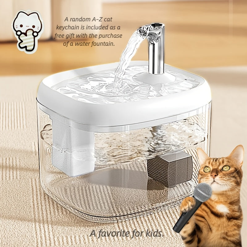 Ultra-Quiet USB Cat Water Fountain – Fully Automatic Circulating Smart Pet Water Dispenser, No Batteries Required, Available in Gray, White & Yellow