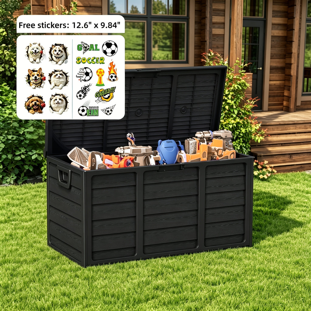 75-Gallon Resin Outdoor Storage Deck Box with Handles for Pool Accessories, Garden Tools, and Camping Gear