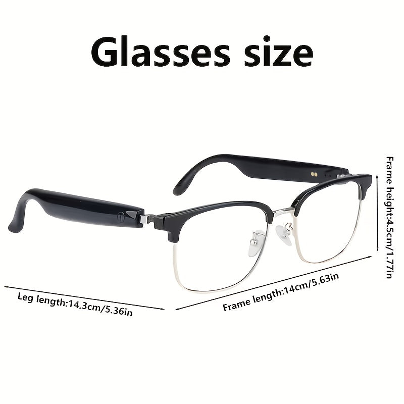 AI Smart Glasses with 8MP HD Camera, Touch Control, ChatGPT Real-Time Translation, Wireless Calling, Blue Light Protection, Dual-Mic Noise Reduction, and Photochromic Lens for Cycling, Driving, Travel, and Office Use