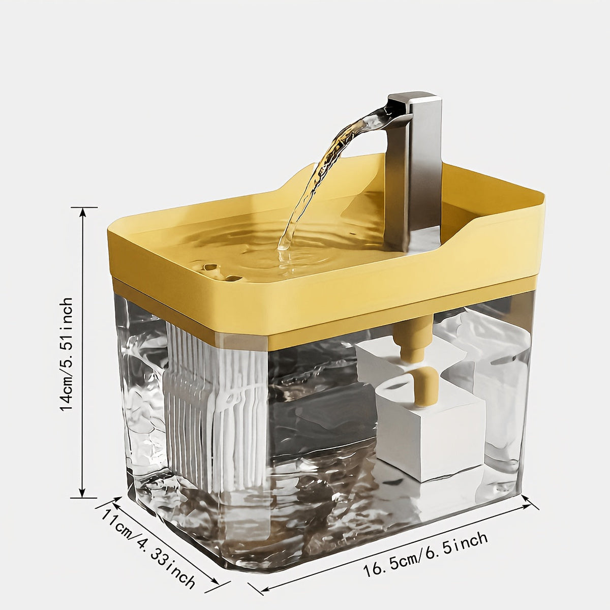 Smart Pet Drinking Fountain, Automatic Recirculating Water Dispenser for Cats and Dogs, Ultra-Quiet, USB Powered, Visible Water Level, Easy to Clean, No Batteries Required