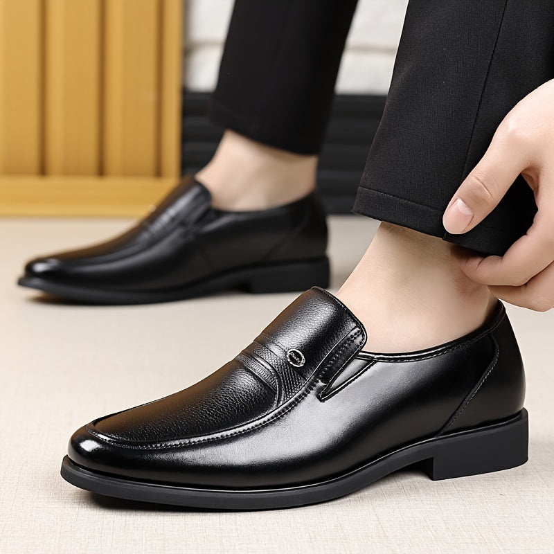 Men's Oxford Dress Shoes Formal Slip-On Business Loafers High-Quality Fashion Leather-Look Footwear for Men Extra Large Sizes US 7-13 Black