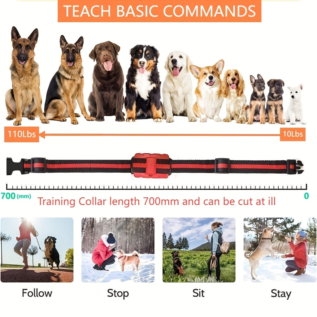 9-Level Remote Dog Training Collar – Rechargeable E-Collar with Shock, Vibration & Tone Modes, 500M Range, Adjustable for Small, Medium, and Large Dogs, Safe Electronic Bark Control