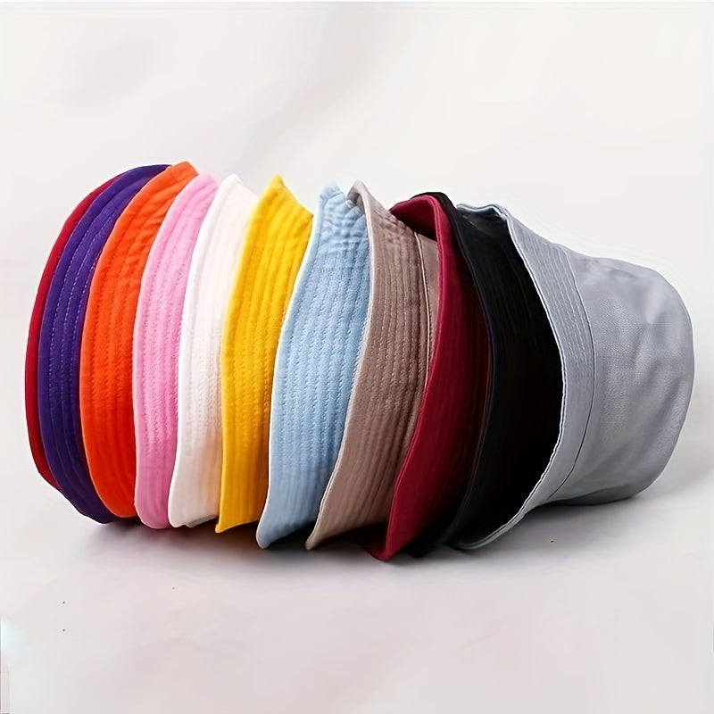 4-Pack Foldable Bucket Hats for Men and Women - Soft Solid Color Packable UPF Sun Protection Hats for Outdoor Beach, Hiking, Fishing, Camping, and Travel, Unisex Summer Hat (Random Colors)