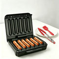 Electric Hot Dog Roller Grill & Sausage Cooker with Nonstick Plate, Built-In Oil Drip Tray & Cord Storage, 6-Slot Compact BBQ Grill for Home Parties Outdoor, Indicator Lights, Non-Slip Feet - 3 Colors