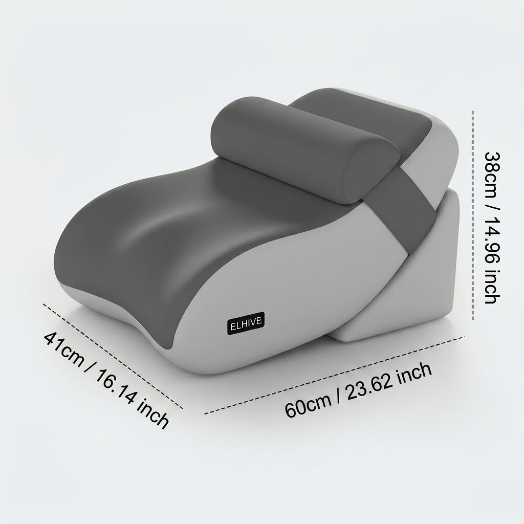 Adjustable Backrest Pillow Set of 3 – Memory Foam Reading Wedge Cushion Multi-Angle Ergonomic Support for Head Neck & Back Lounge Pillow for Bed Gaming TV with Washable Cover