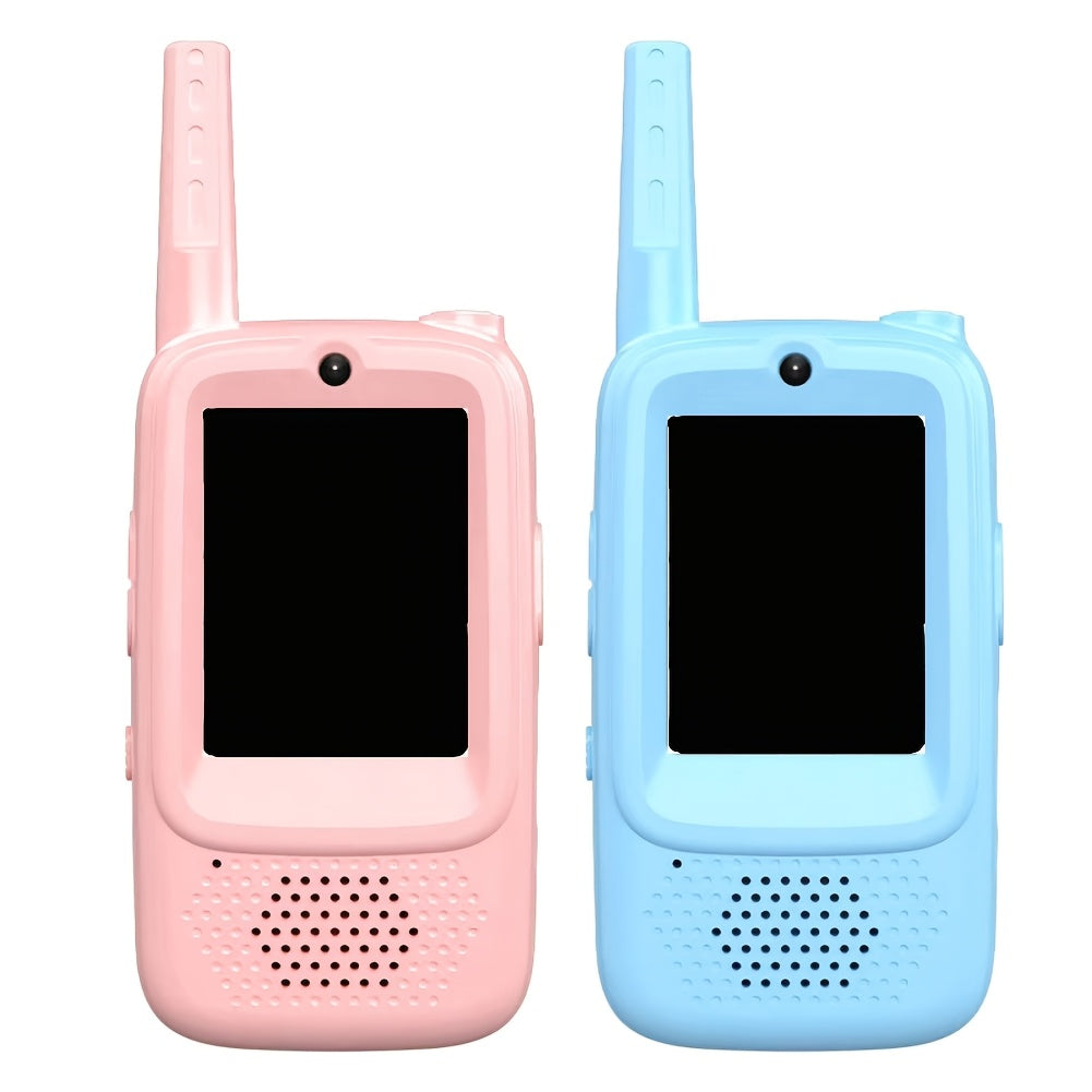 2-Pack Video Walkie-Talkie Set with HD Camera and Voice Changer, UHF Handheld Two-Way Radio, Wireless Communication for Outdoor Camping, Travel, Couple Gift, Birthday, Valentine's Day, and Christmas