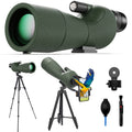 25-75x60 Spotting Scope with Tripod, Carrying Bag & Smartphone Adapter - For Target Shooting, Hunting, Bird Watching & Wildlife Viewing - Green, Black & Pro Models
