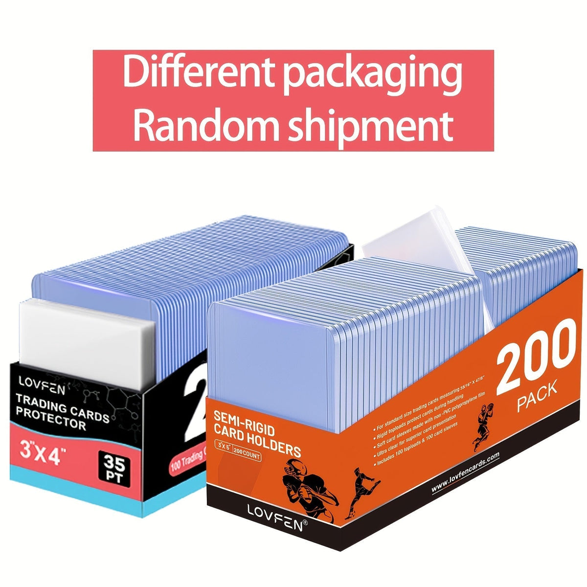 Trading Card Top Loaders, 200 Count Hard Plastic 3x4 Inch Card Holders with Sleeves for Baseball, Football, Basketball Sports Cards, TCG, Pokémon Collector Gift