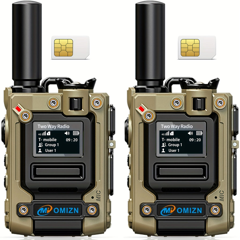 OMI M8 5000-Mile Long Range Walkie Talkie POC Two-Way Radio with Pre-Installed SIM Card No Monthly Fee – Nationwide Cell Network Coverage for Truckers Construction Camping Hunting & Business