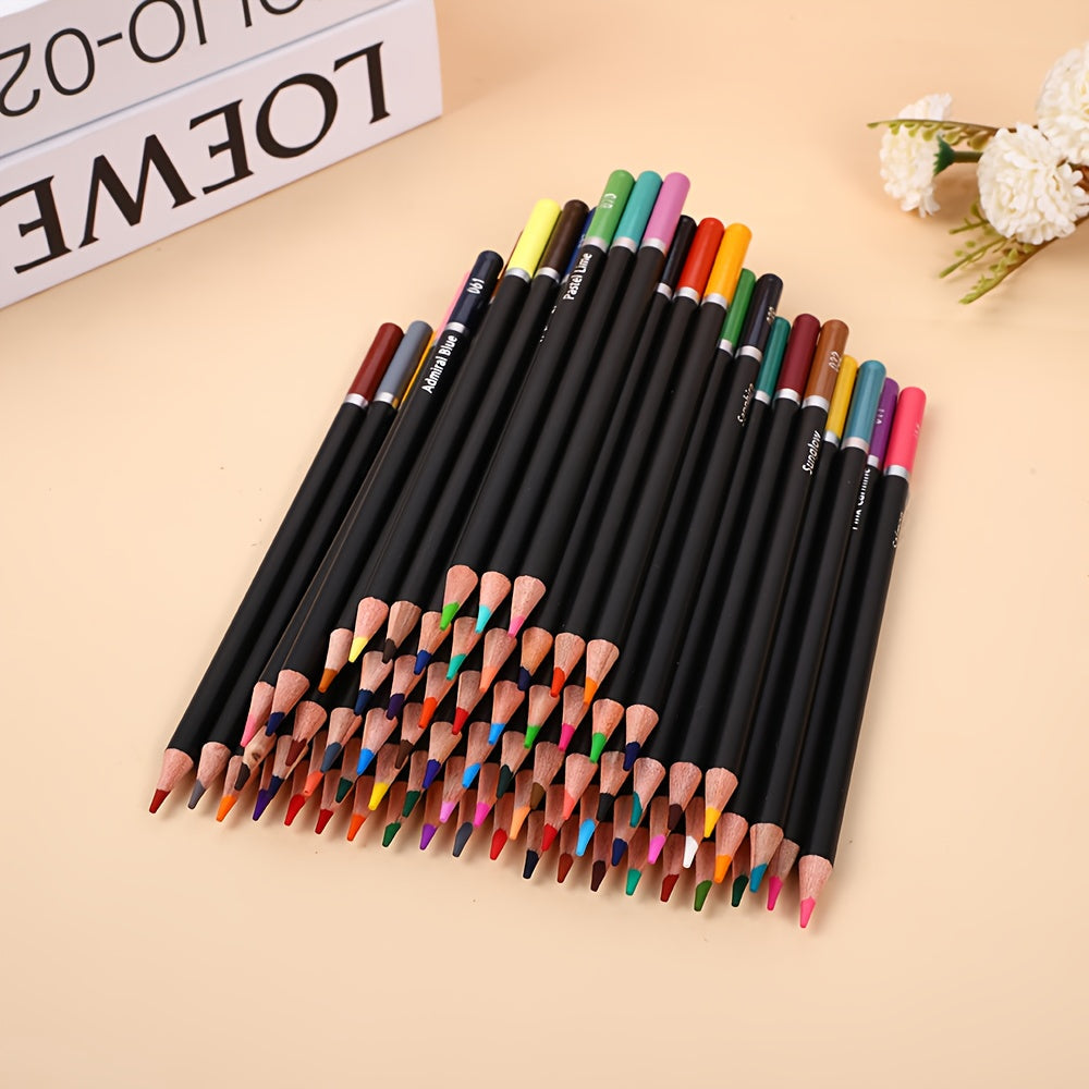 72-Color Oil-Based Colored Pencil Set for Adults, Artists, and Beginners, Vivid Pigment Art Supplies for Drawing, Sketching, Coloring, Creative Projects, Back to School