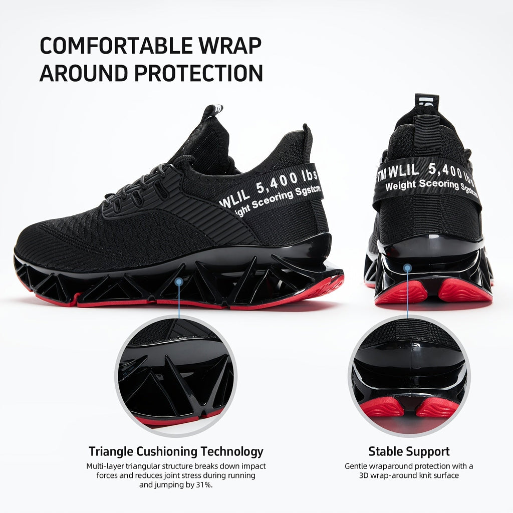 Men's Lightweight Breathable Running Shoes, Non-Slip TPU Sole, EVA Cushion, Lace-Up Low-Top Sneakers, 3 Colors, Sizes US 7.5-13, All-Season Wear-Resistant Training Casual Athletic Shoes
