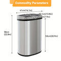 13 Gallon 50L Touchless Automatic Motion Sensor Trash Can – Anti-Fingerprint Mute Stainless Steel Waste Bin with Lid for Kitchen Office Bedroom & Living Room in 5 Colors