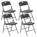 Plastic Folding Chairs 375LB Heavy Duty Lightweight Foldable Set of 2 4 6 for Office Party Outdoor Events Camping Wedding Black White
