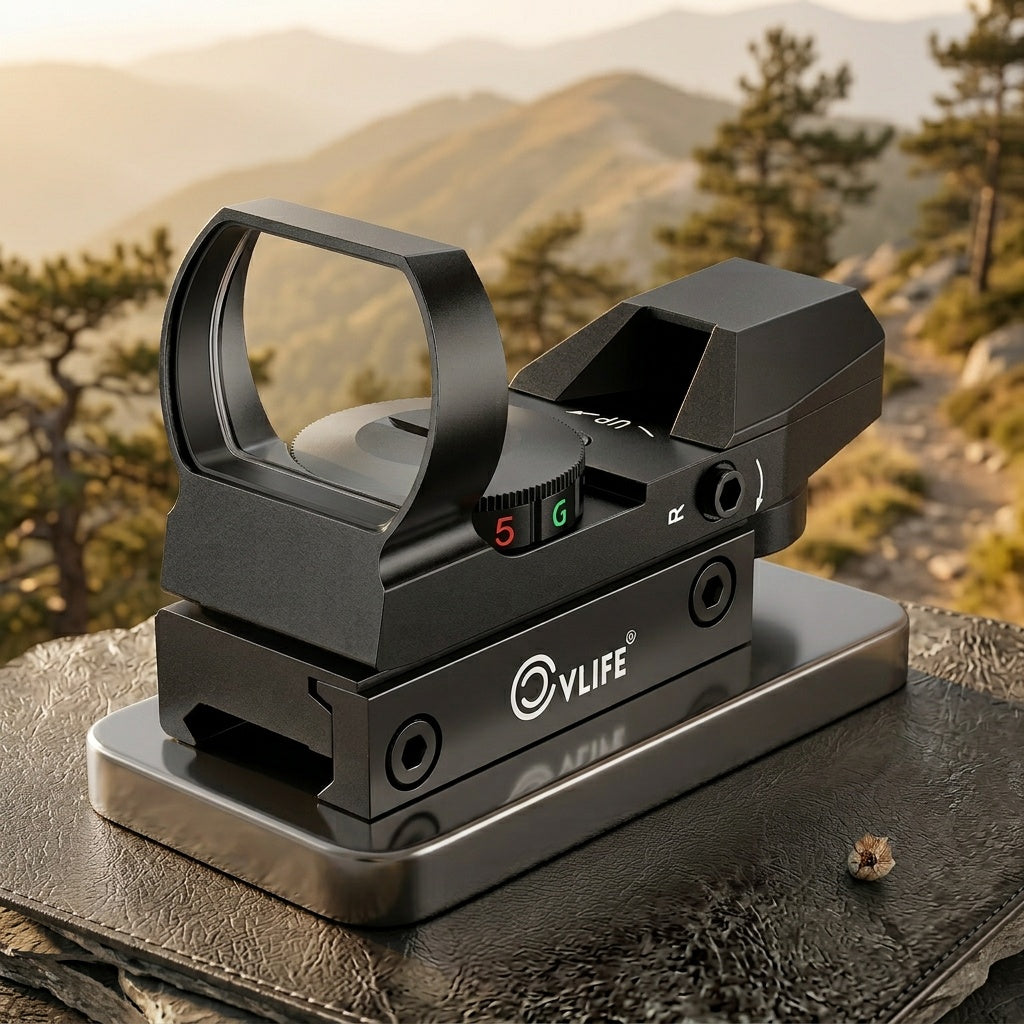 1x22x33 Red and Green Dot Sight with 20mm Picatinny Rail - 4 Reticles, 5 Brightness Settings, Wide Field of View Scope for Rifles and Shotguns