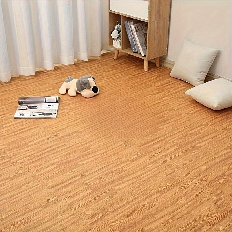 Foam Floor Mats 22 Piece Interlocking – Thick Non-Slip Moisture-Resistant Washable Gym Flooring Tiles for Home Gym Playroom Basement in Wood Grain Colors