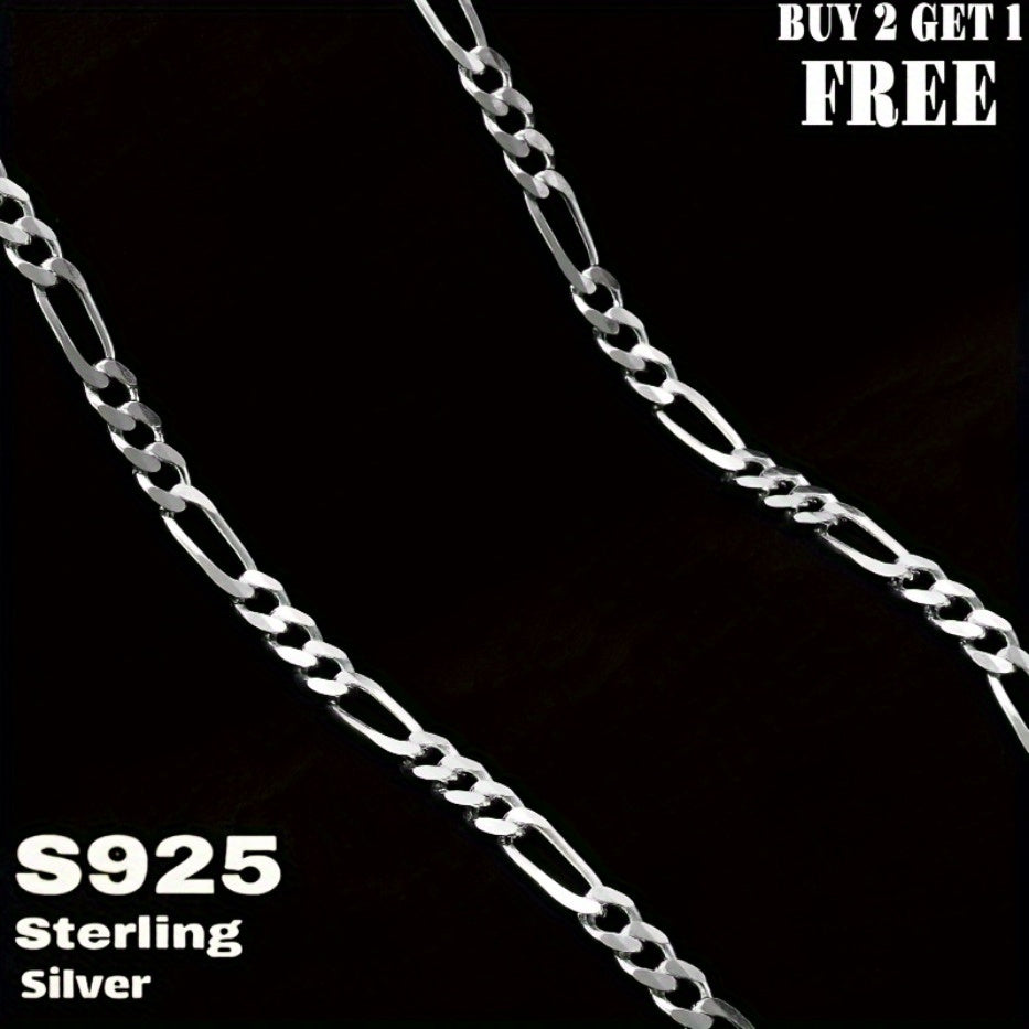 925 Sterling Silver Figaro Chain Necklace – 6mm Wide, 18 to 24 Inches, Unisex for Men & Women, Includes Gift Box – Classic Silver Chain for Everyday Wear & Gifting