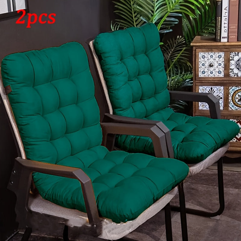 Lounge Chair Cushions 2-Pack - Thickened Polyester Fiber, Washable, with Straps & Full Back Support - Indoor & Outdoor Patio Seat Covers - 6 Colors
