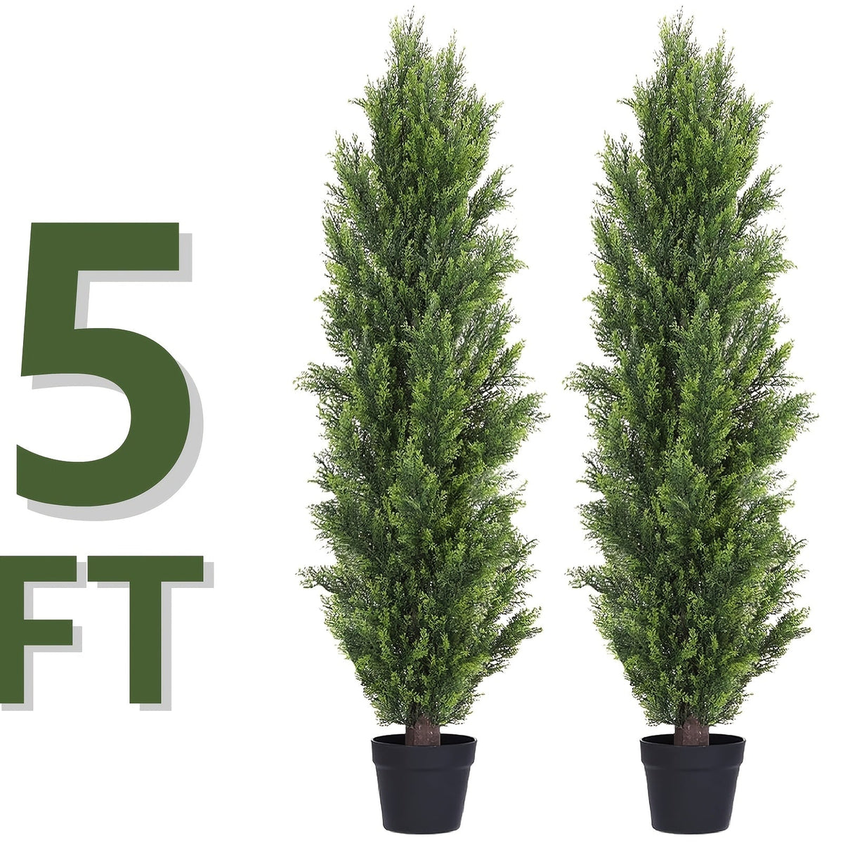 2-Pack Artificial Shaped Pine Trees – Faux Topiary Greenery Trees for Indoor & Outdoor, Front Door, Courtyard & Entryway Decor, 3FT / 4FT / 5FT / 6FT, Low-Maintenance Year-Round Decor – Nova Mart