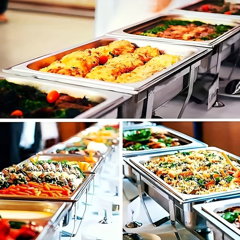 10 Qt Full-Size Stainless Steel Chafing Dish Buffet Set – Food Warmer with Lids Food Pans Water Pan & Fuel Holders for Catering Parties & Weddings (2-Pack, 4-Pack & 6-Pack)