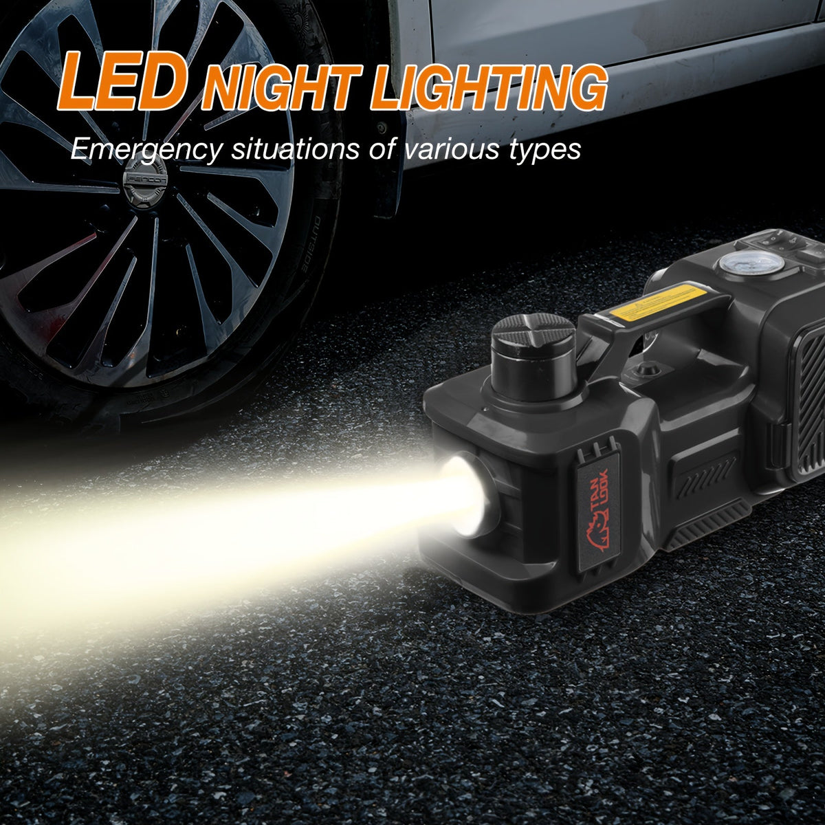 Electric Hydraulic Car Jack Lift with LED Light, Portable Heavy-Duty Power Jack for Tire Replacement & Garage Maintenance – Suitable for SUV, MPV, Car & Truck, Available with or without Electric Wrench