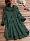 Women's Plaid Hooded Long Sleeve Drawstring Shirt | Asymmetrical Hem Tie-Waist Blouse Casual Autumn Outerwear Top