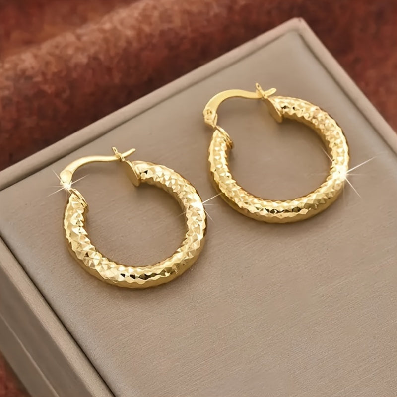 14K Gold Plated Twisted Hoop Earrings for Women – Vintage Bohemian Creole Round Hoops, Nickel-Free Copper, Perfect for Daily Wear, Wedding, Party, Birthday, and Christmas Gifts