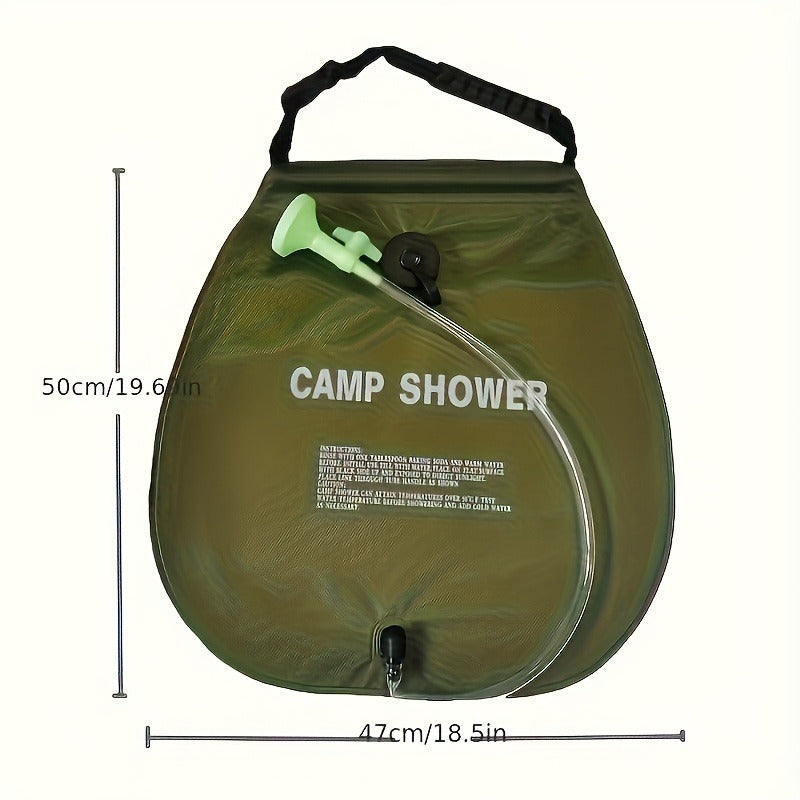 Portable Camping Shower Bag 5.28 Gallons | Solar Heated Outdoor Shower with Adjustable Hose | Lightweight Durable PVC | Perfect for Camping, Beach, RV, Backyard | 20L
