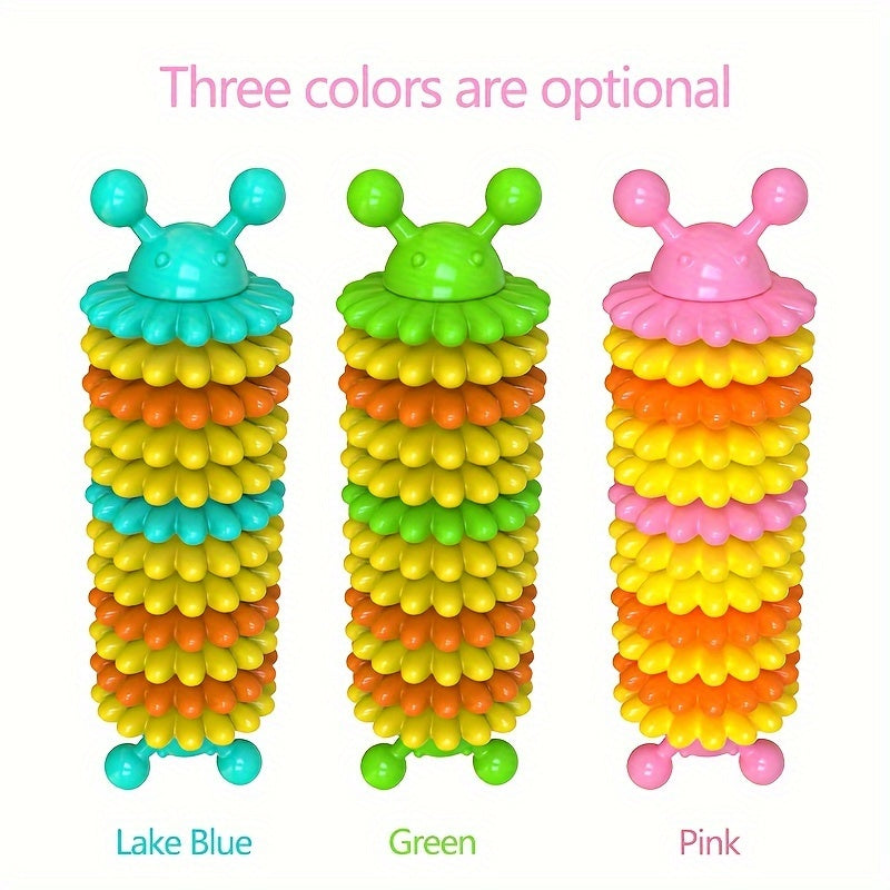Caterpillar Natural Rubber Dog Chew Toy for Aggressive Chewers – Durable Teeth Cleaning Chew Toy with Anti-Bite Reinforced Ends, Interactive Dental Dog Toy for Medium and Large Breeds, Lake Blue/Green/Pink