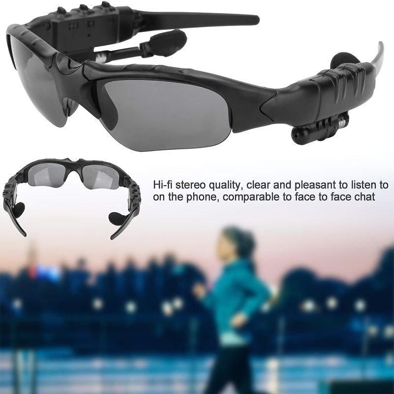 Bluetooth 5.4 Smart Audio Glasses Wireless Headset – Hands-Free Calls & Music, Built-In Condenser Mic, Volume Control, USB Charging, 80mAh Battery, Open-Ear Wearable Tech Eyewear for Men & Women
